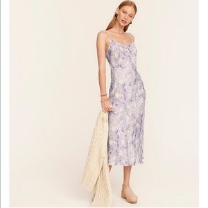 J.Crew Flora Obscura X J.Crew eco cupro slip dress in lavender fields